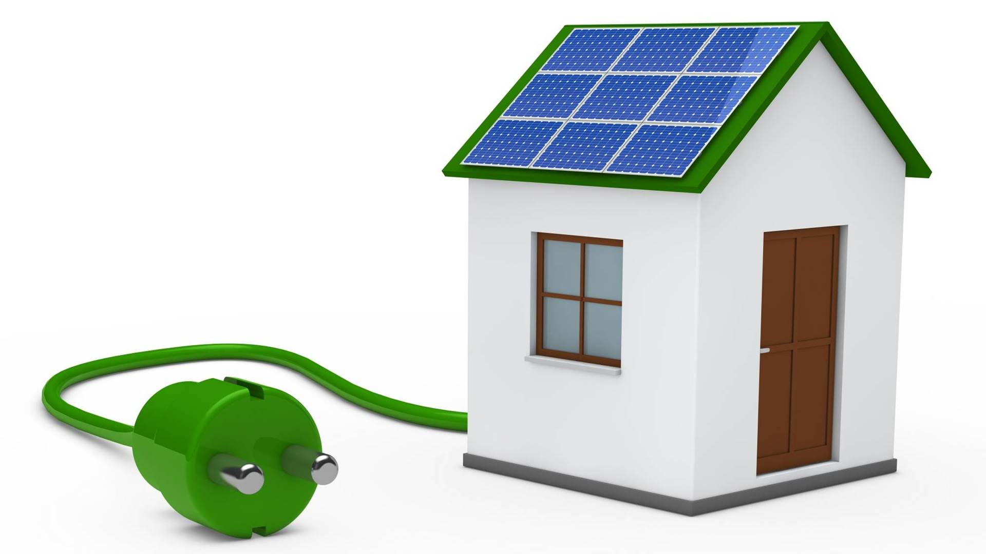 electric car at home with a solar installation