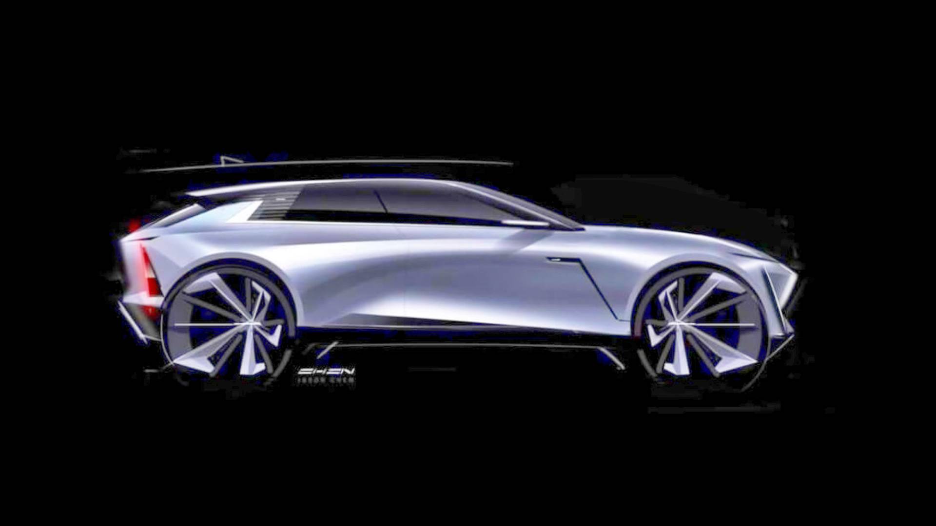 Sketch of Cadillac's new electric SUV